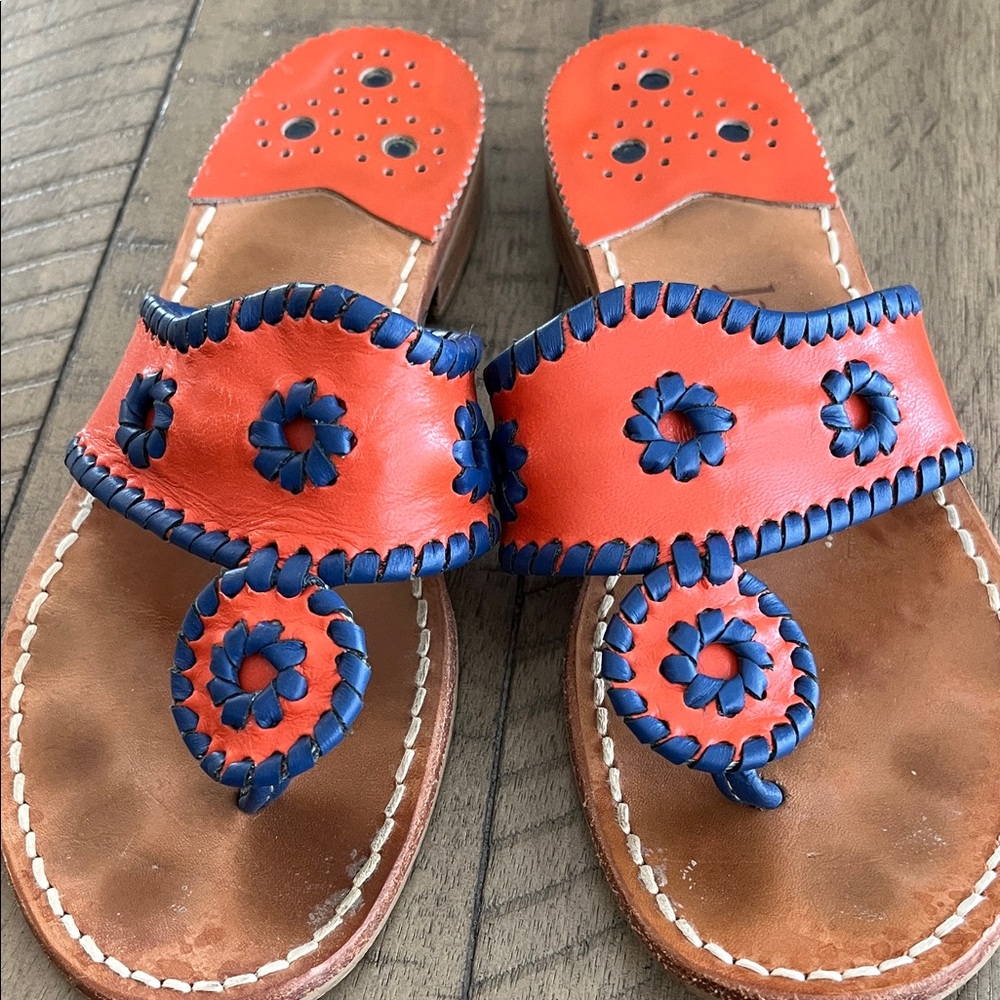 Jack Rogers Vibrant Orange and Blue Sandals